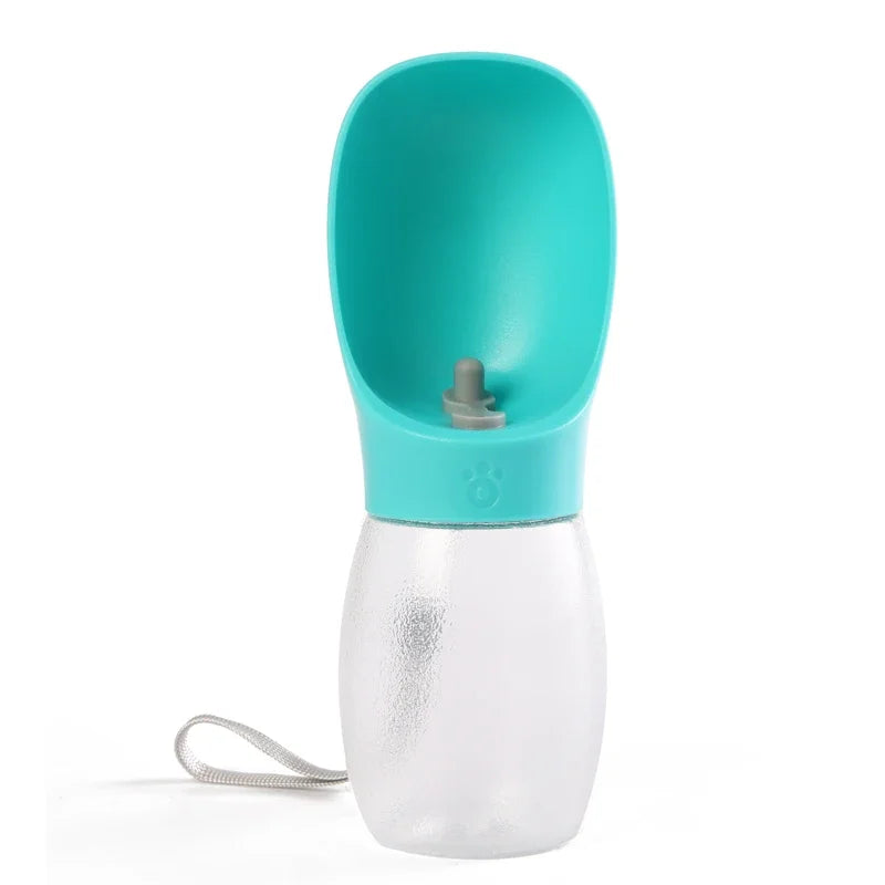 Turquoise Color Portable Dog Water Bottle 300 ml For Outdoor Travel